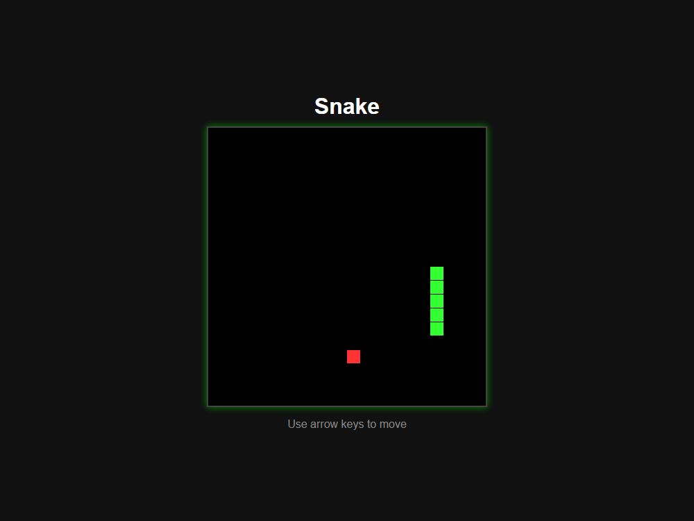 Snake, in 2.6 kilobytes screenshot